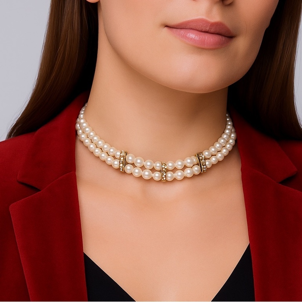 Vintage Pearl Choker Necklace